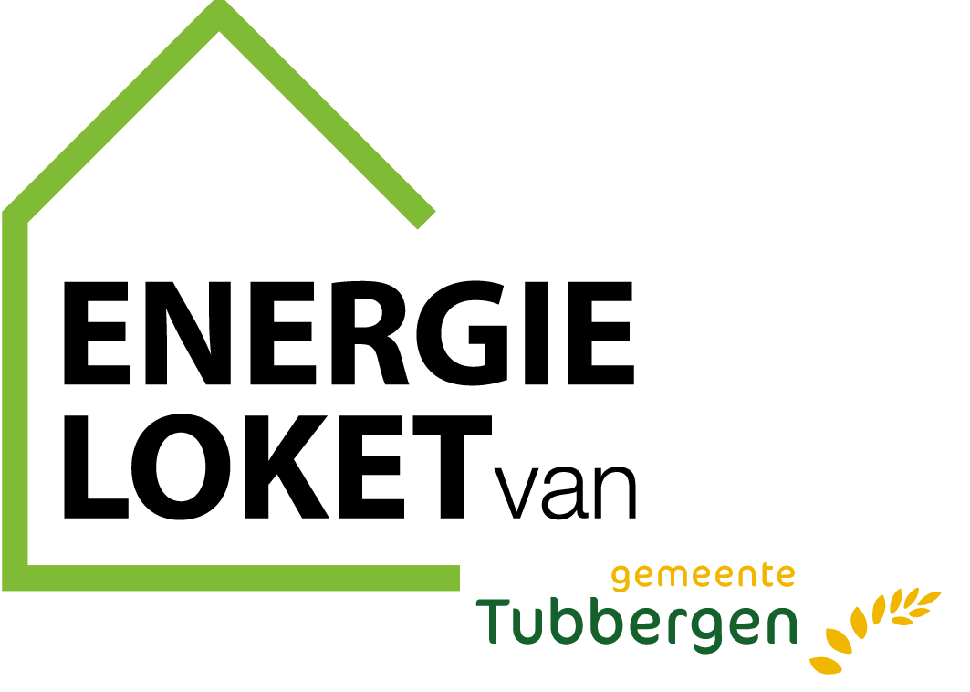 Energieloket van gemeente Tubbergen met groene huisvorm en gele graankorrelillustratie.
